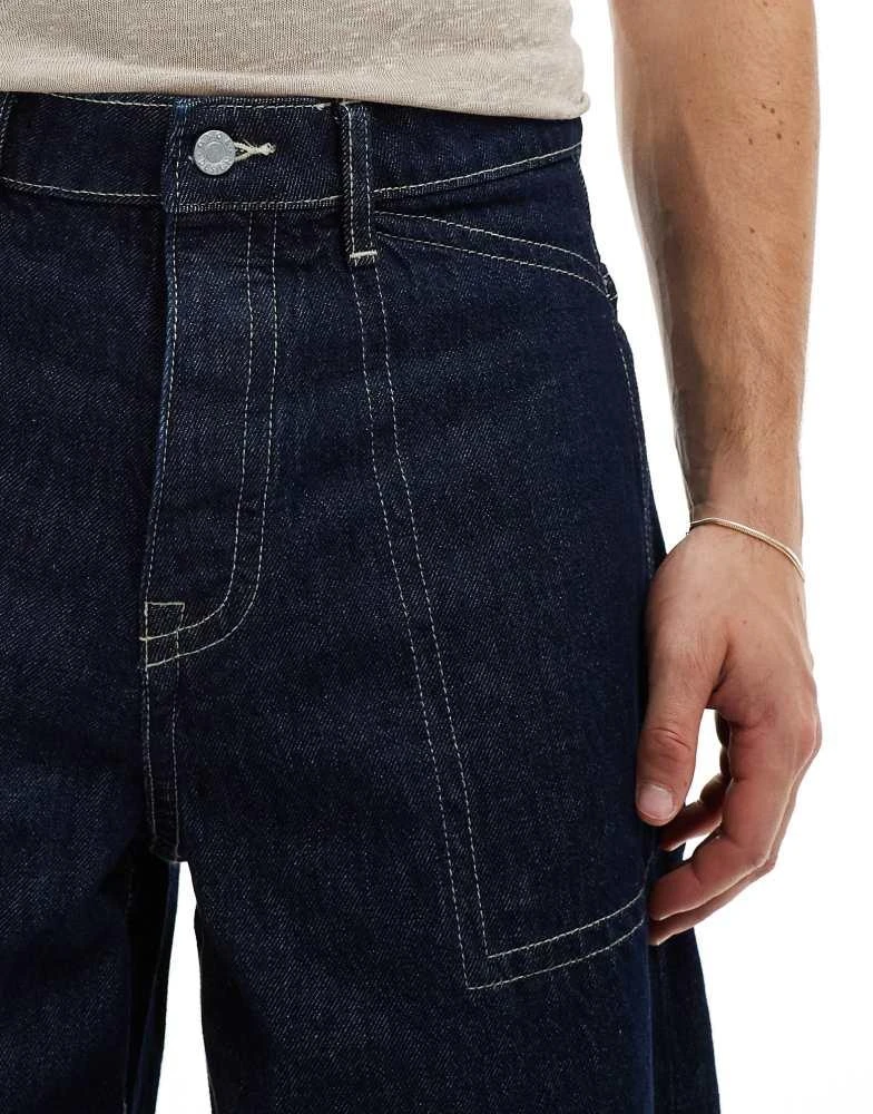 ASOS ASOS DESIGN Circular Design Collection loose fit jeans with contrast stitching in rinse wash blue 5