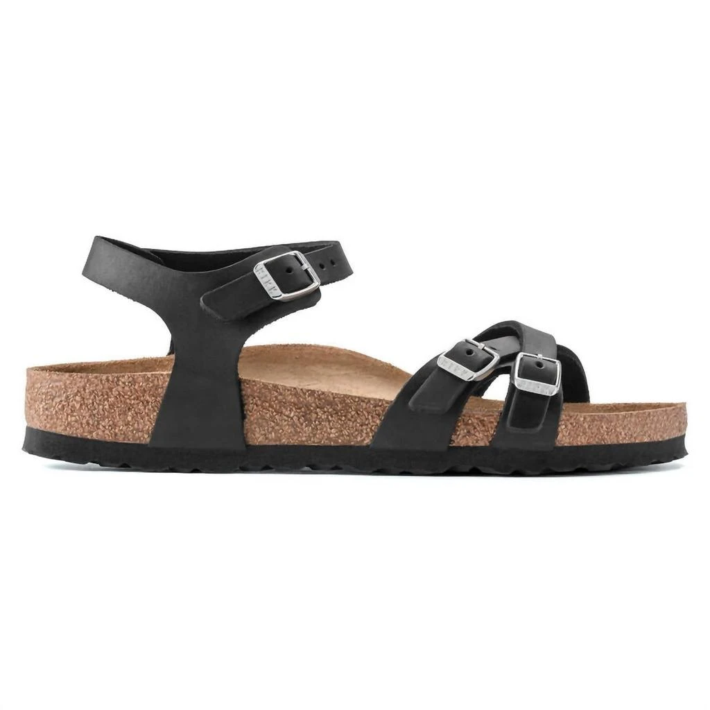 Birkenstock Women's Kumba Oiled Leather Sandal - Medium/wide In Black 2