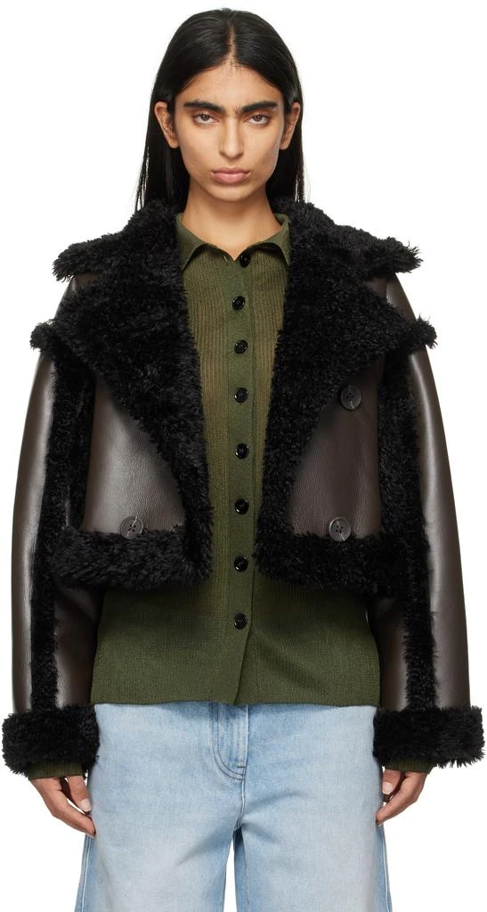 STAND STUDIO Brown & Black Kristy Faux-Shearling Jacket 1