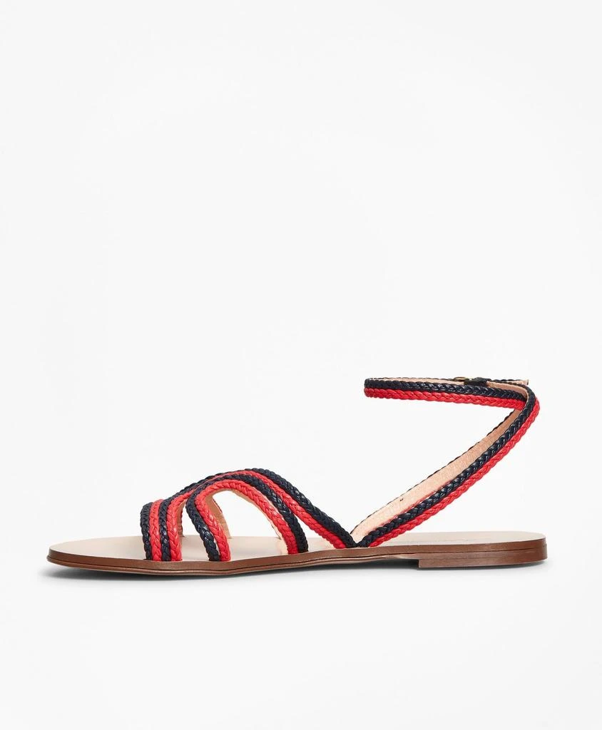 Brooks Brothers Braided Leather Slide Sandals 2