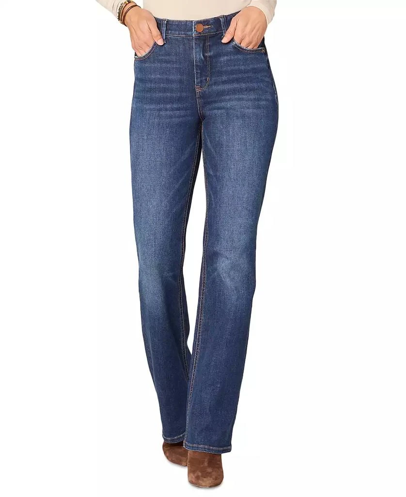 Democracy Women's "Ab"Solution High Rise Itty Bitty Bootcut Cascading Rhinestone-Trim Jeans 1