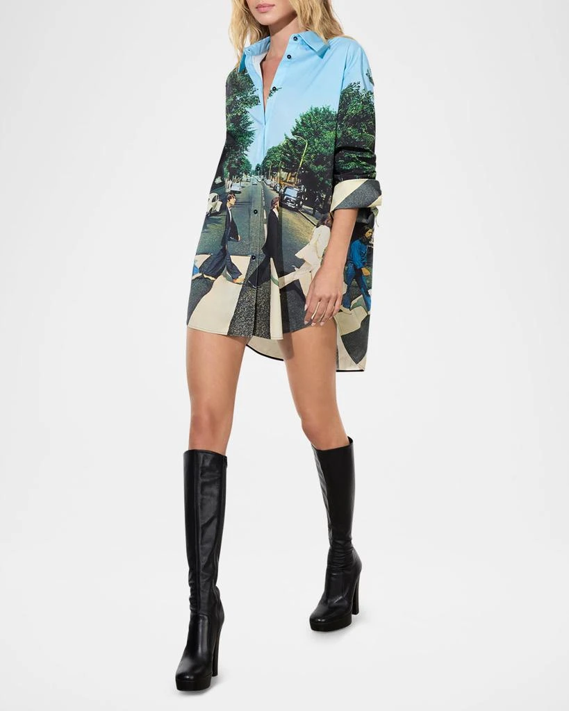Alice + Olivia x The Beatles Finely Oversized Button-Front Shirt 6