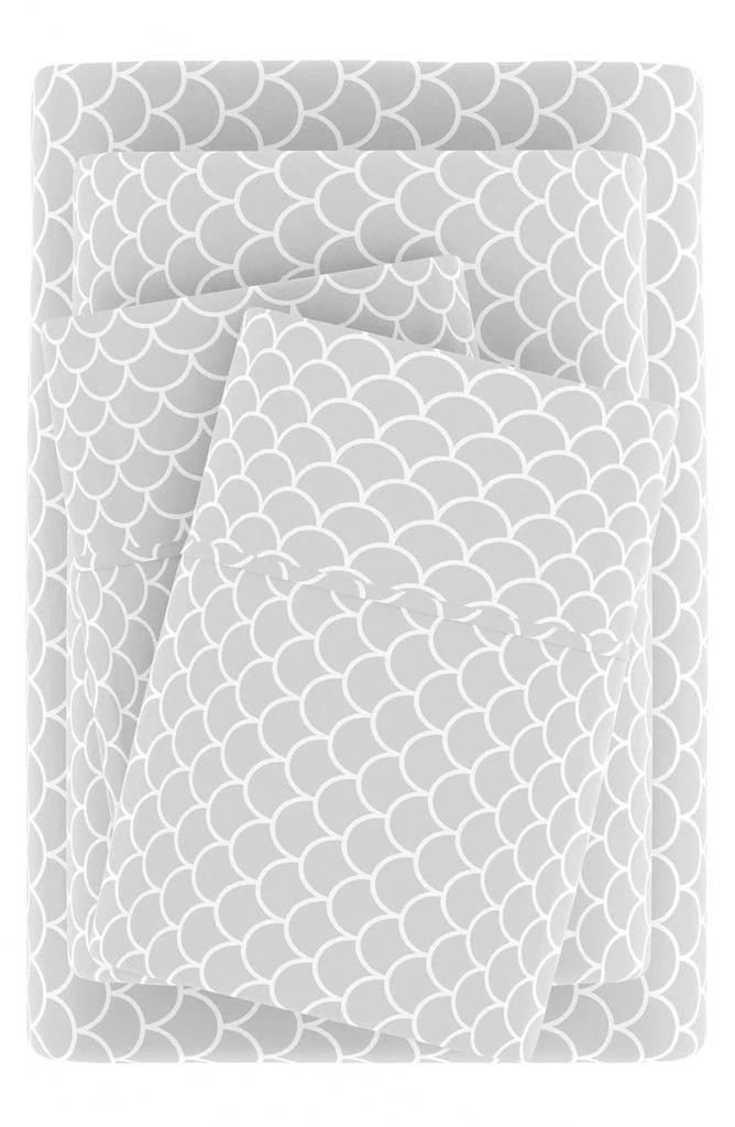 HOMESPUN Premium Ultra Soft Scallops Pattern 4-Piece Bed Sheet Set 4