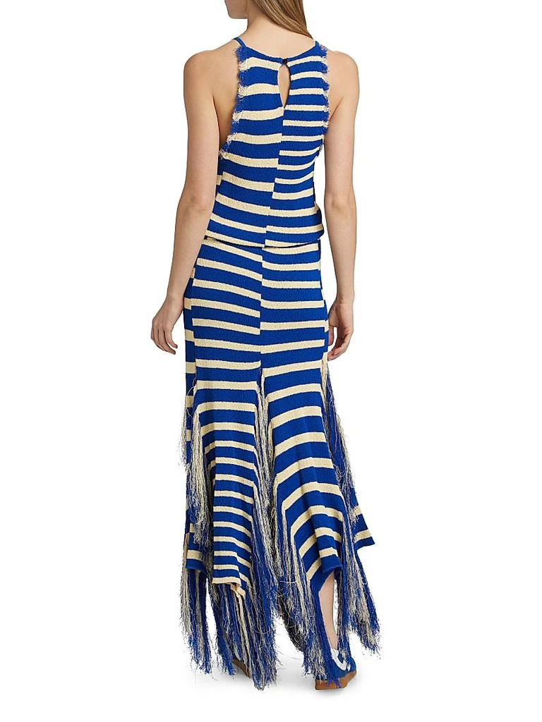 Proenza Schouler Yves Stripe Fringed Knit Dress 5