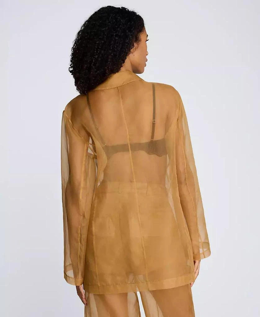 Kenneth Cole Women
s Organza One-Button Notch Collar Jacket 7