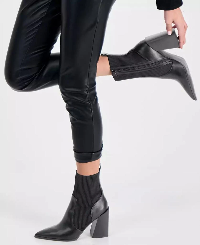 Wild Pair Trinityy Pointed-Toe Pull-On Knit Dress Booties, Created for Macy's 6