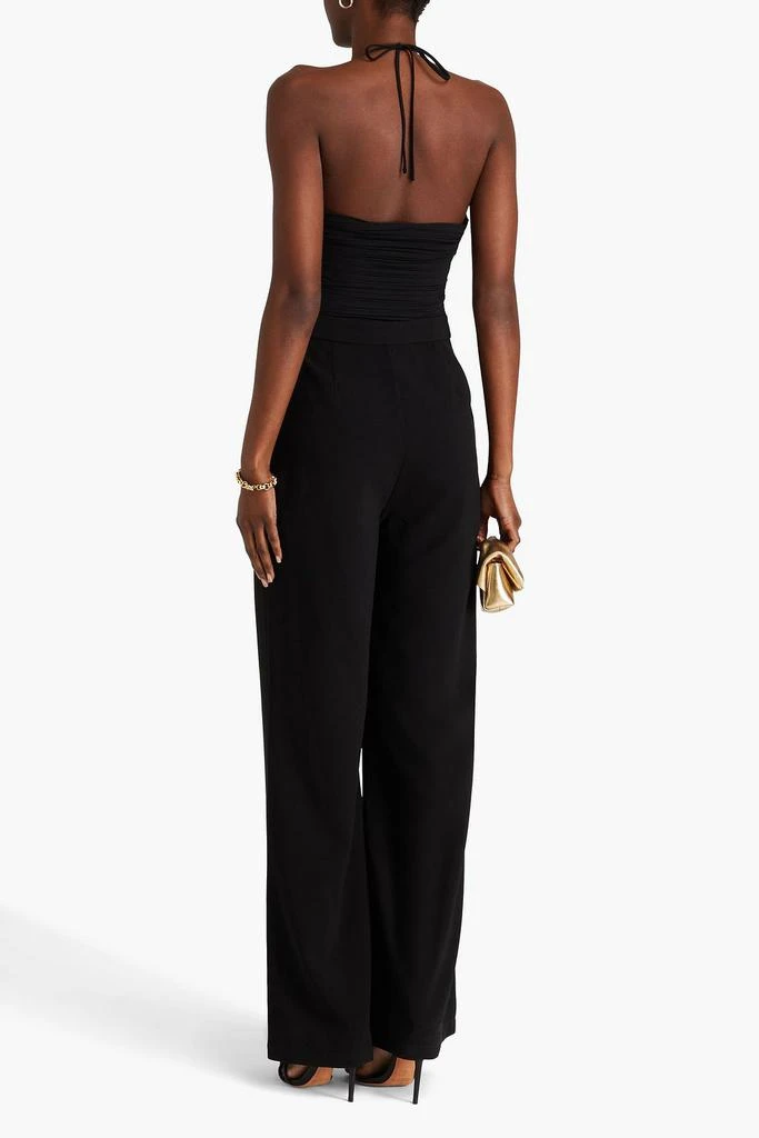 SIMKHAI Gala cutout pleated crepe halterneck wide-leg jumpsuit 3