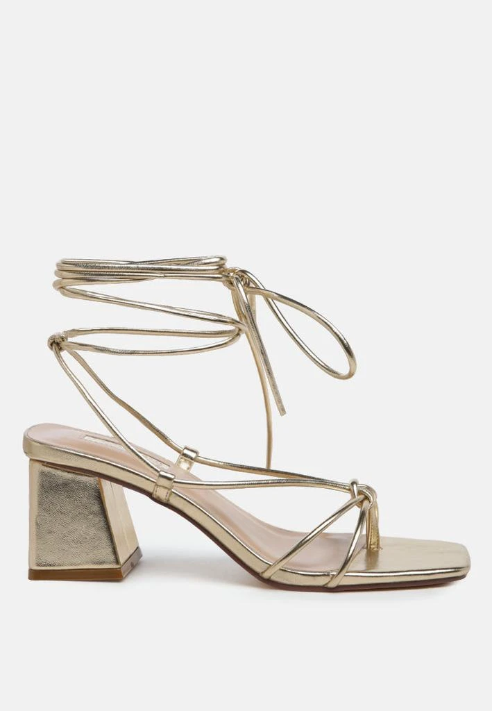 London Rag spruce tie up block heel sandals 9