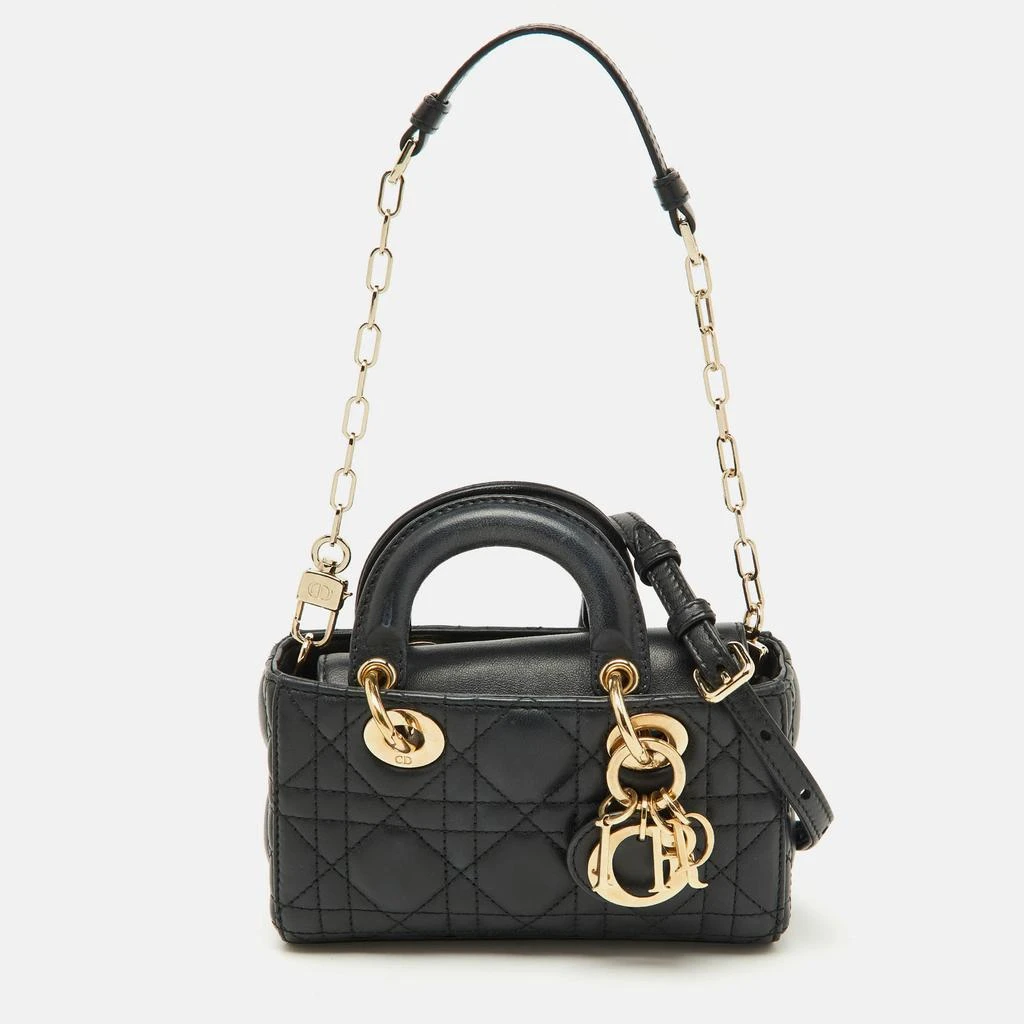 Dior Dior Black Cannage Leather Micro Lady D-Joy Bag 1