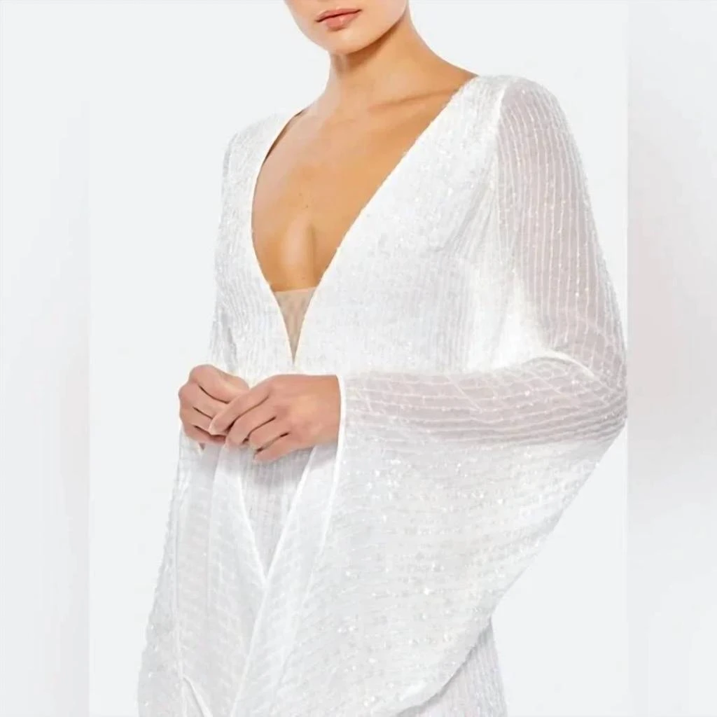 Mac Duggal Mac Duggal - Formal Bell Sleeve Sequins Jumpsuit 3