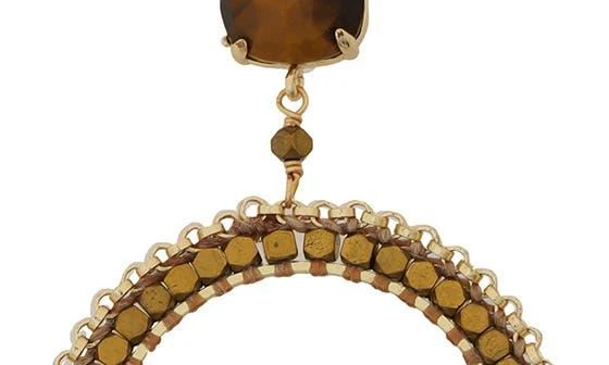 Panacea Brown Beaded Circle Drop Earrings 2