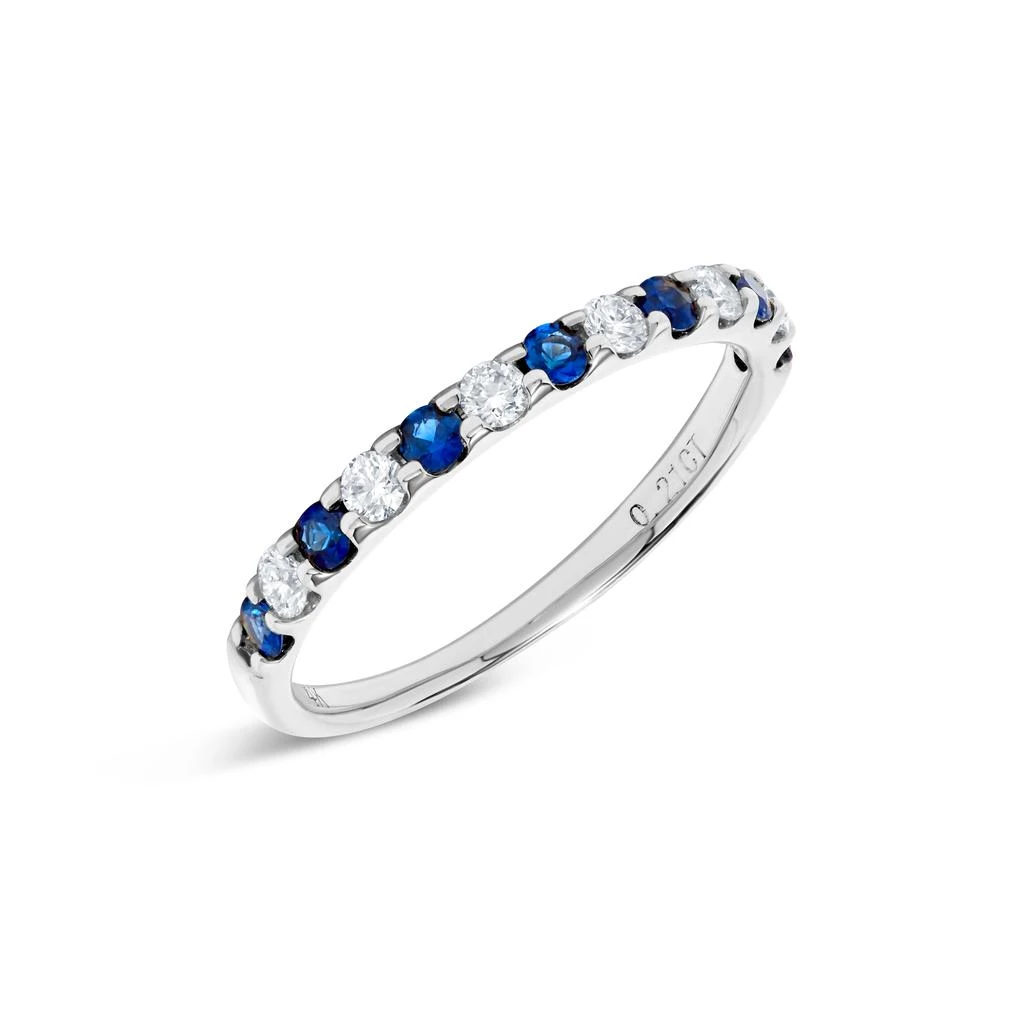 H.J. Namdar 0.48 ct tw Alternating Prong Round Diamond
Sapphire Ring 14K White Gold Natural Sapphires and Diamonds Size 6