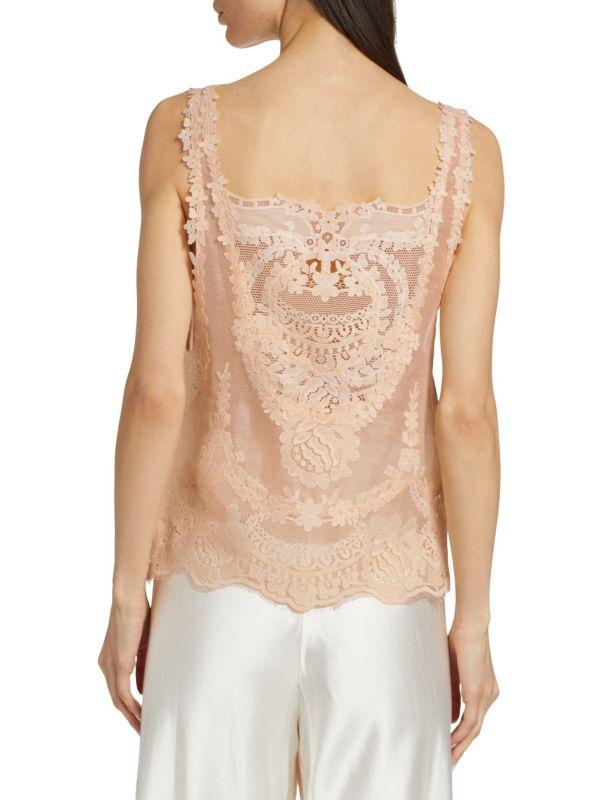 Zimmermann Natura Linen-Silk Lace Tank Top