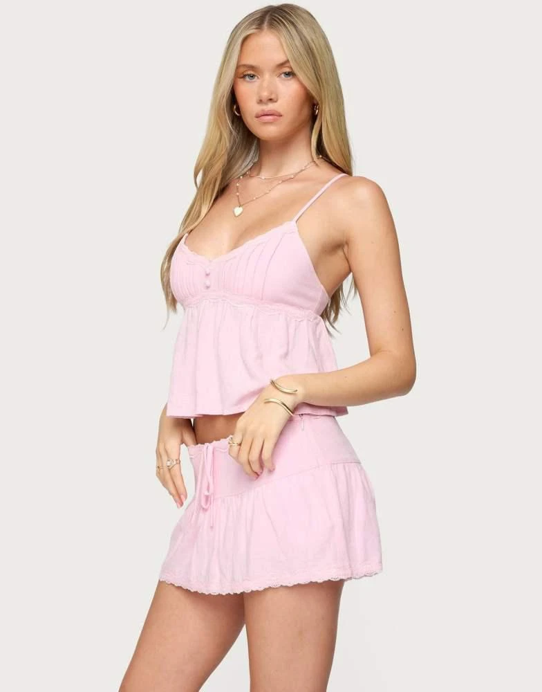 Edikted Edikted Selene lacey pleated tank top in light pink - Lingerie -  BeyondStyle