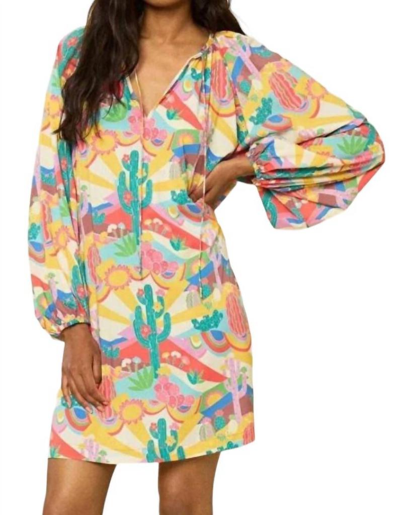 Manoush Palm Spring Mini Dress In Blue/green