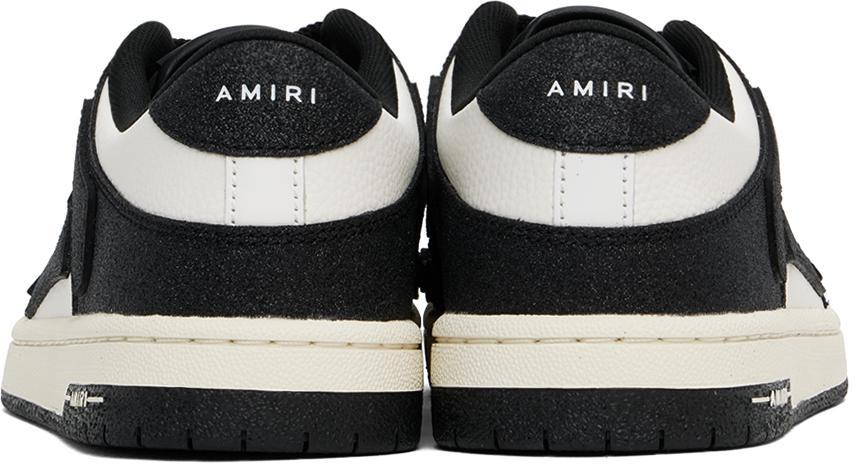 AMIRI White & Black Shimmer Skel Top Low Sneakers