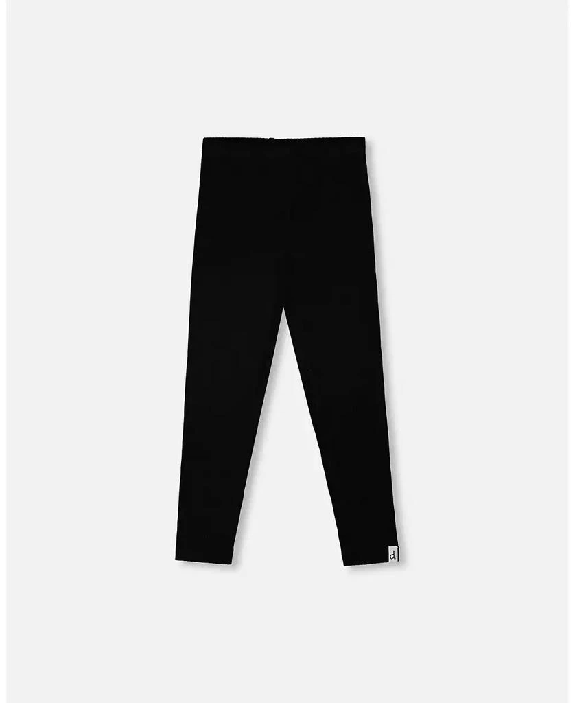 Deux par Deux Toddler Girls Full-Length Rib Leggings Black - Toddler|Child