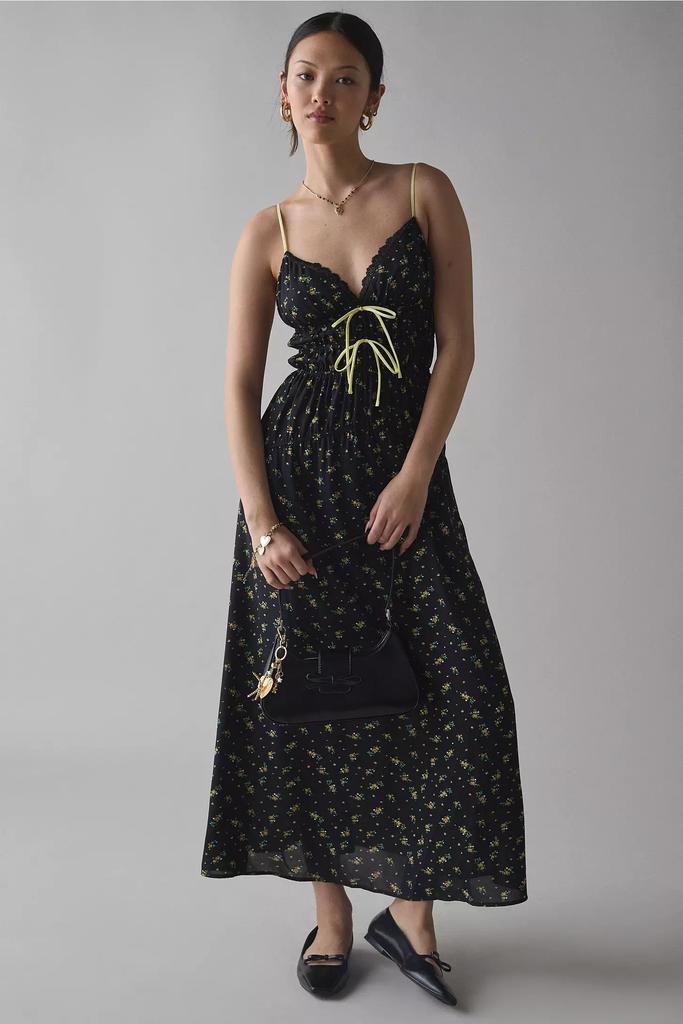 Kiss The Sky Kiss The Sky Bow-Front Smocked Maxi Dress