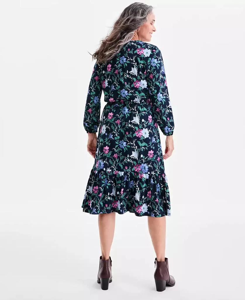 Petite Chintz Floral Flared Knit Midi Dress, Macy's Exclusive  On Sale Now  with Up to 83% Off | Discover Exclusive Deals & Savings at BeyondStyle   Authentic Style & Co dress|women's
