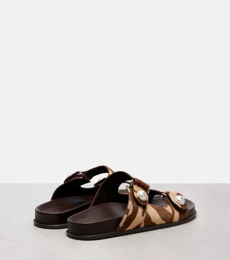Jimmy Choo Fayence zebra-print shearling slides 2