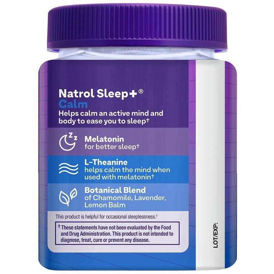 Natrol Sleep+ Calm, Melatonin and L-Theanine, Gummies Strawberry 5