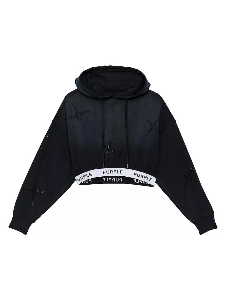 Purple Brand Oversized Crop Hoodie 1