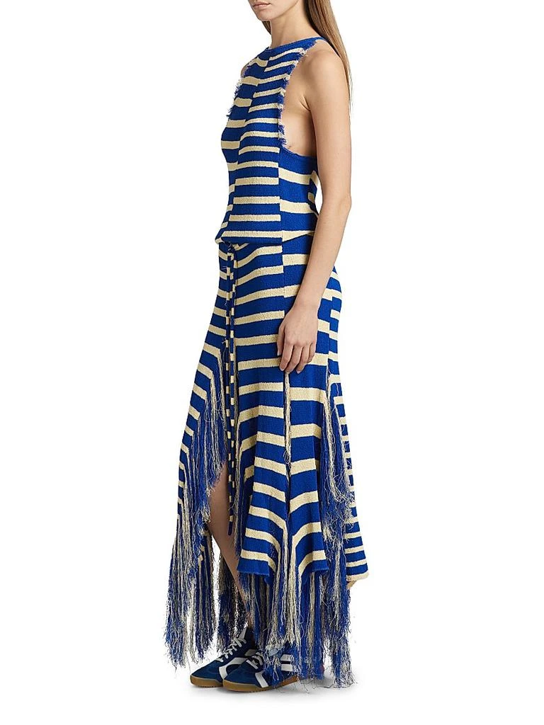 Proenza Schouler Yves Stripe Fringed Knit Dress 4