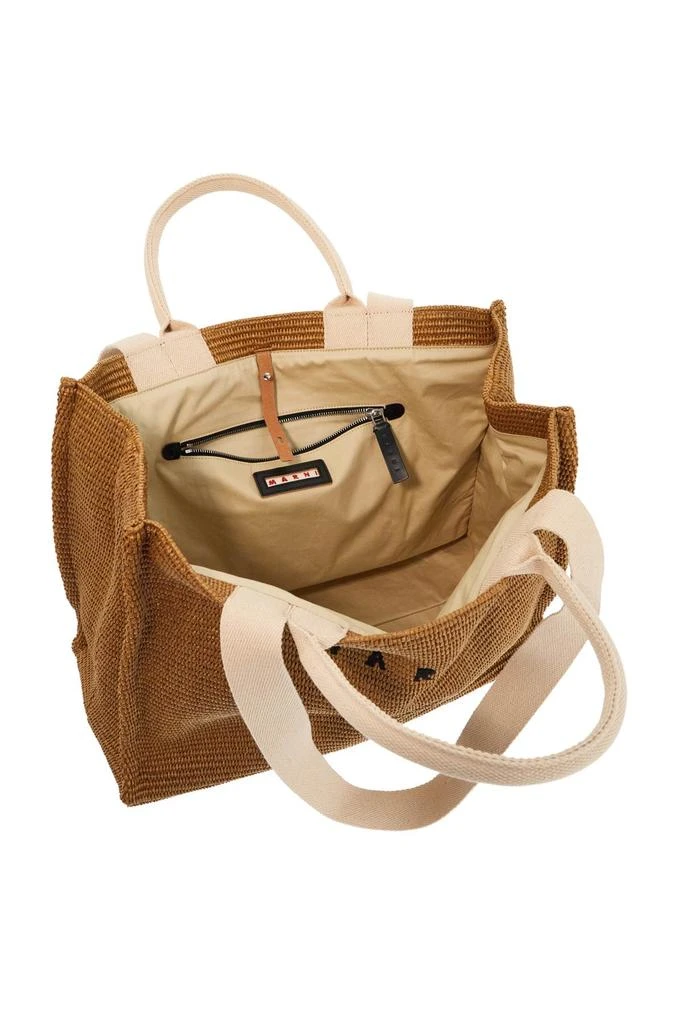 Marni Large Raffia Effect Tote Bag 4