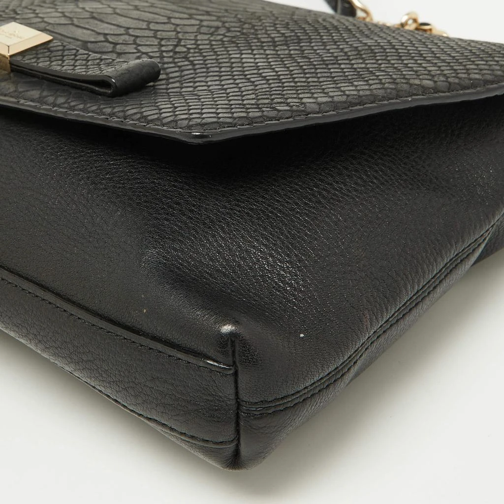 Kate Spade Kate Spade Black Snakeskin Embossed Leather Flap Shoulder Bag 11