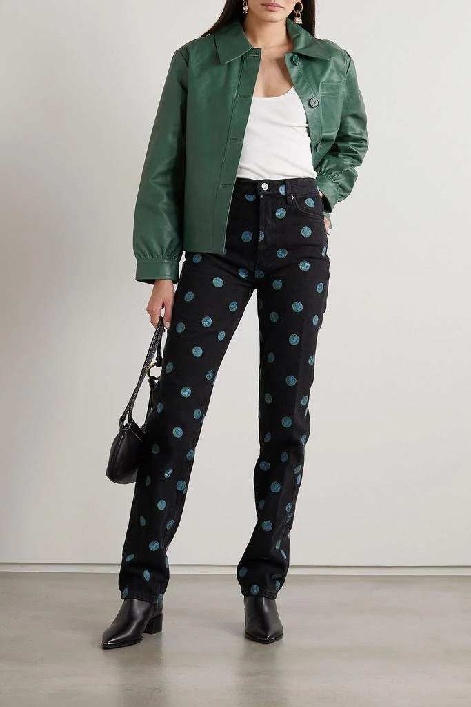 Reformation Earth embroidered high-rise straight-leg jeans 2