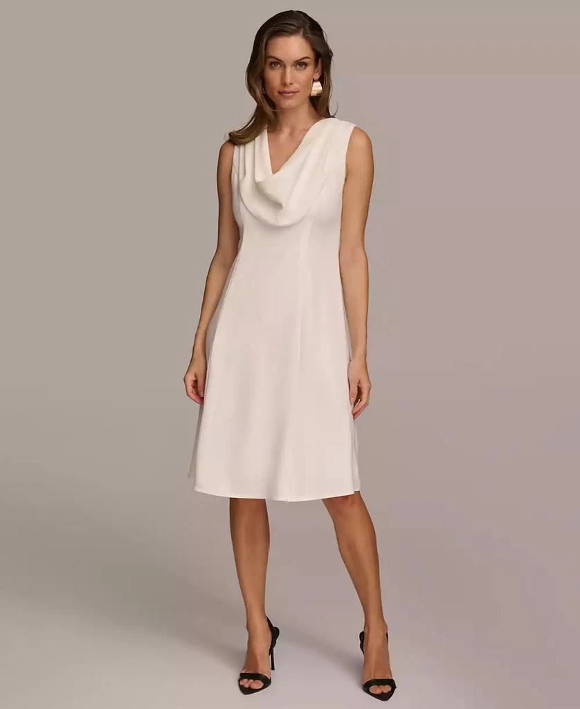 Donna Karan Donna Karan Women's Cowlneck A-Line Dress 1