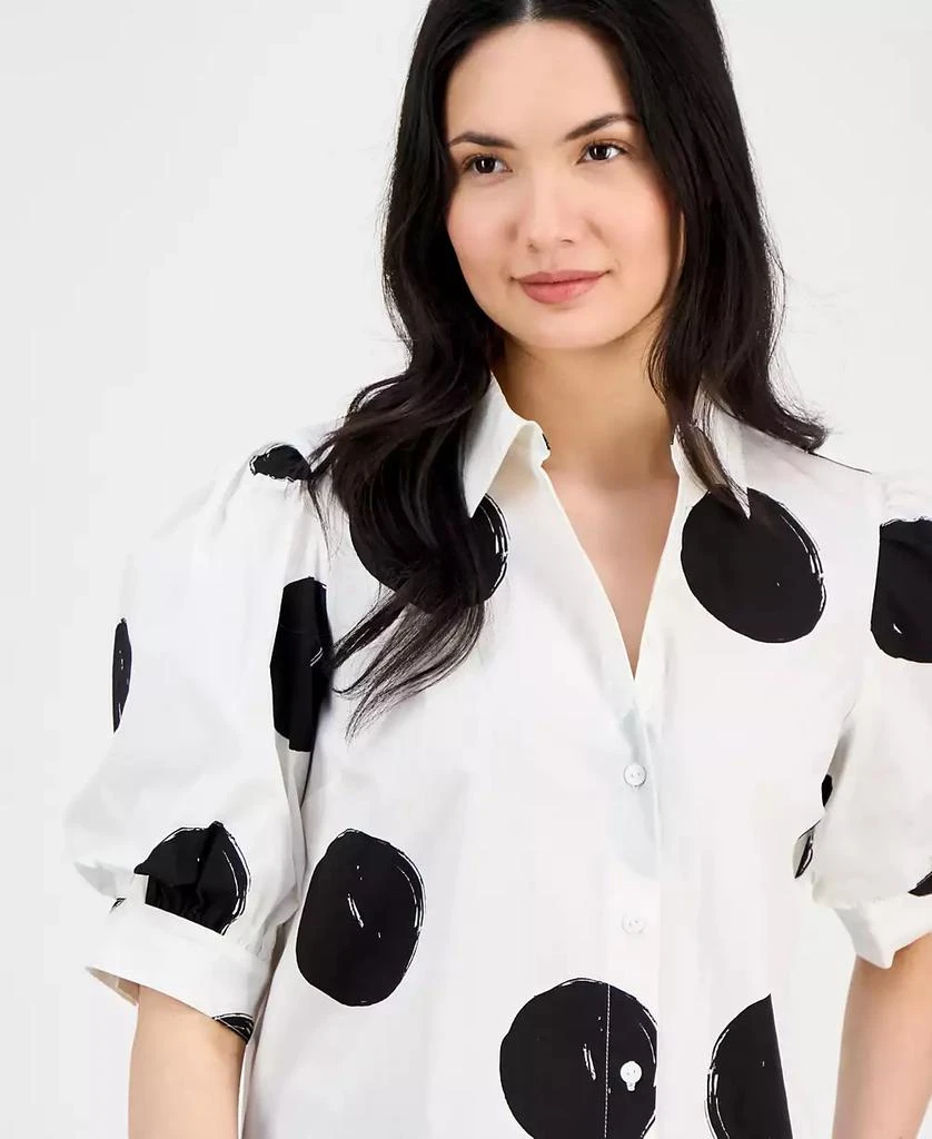 Tahari Women's Short-Blouson-Sleeve Button-Front Shirt 3