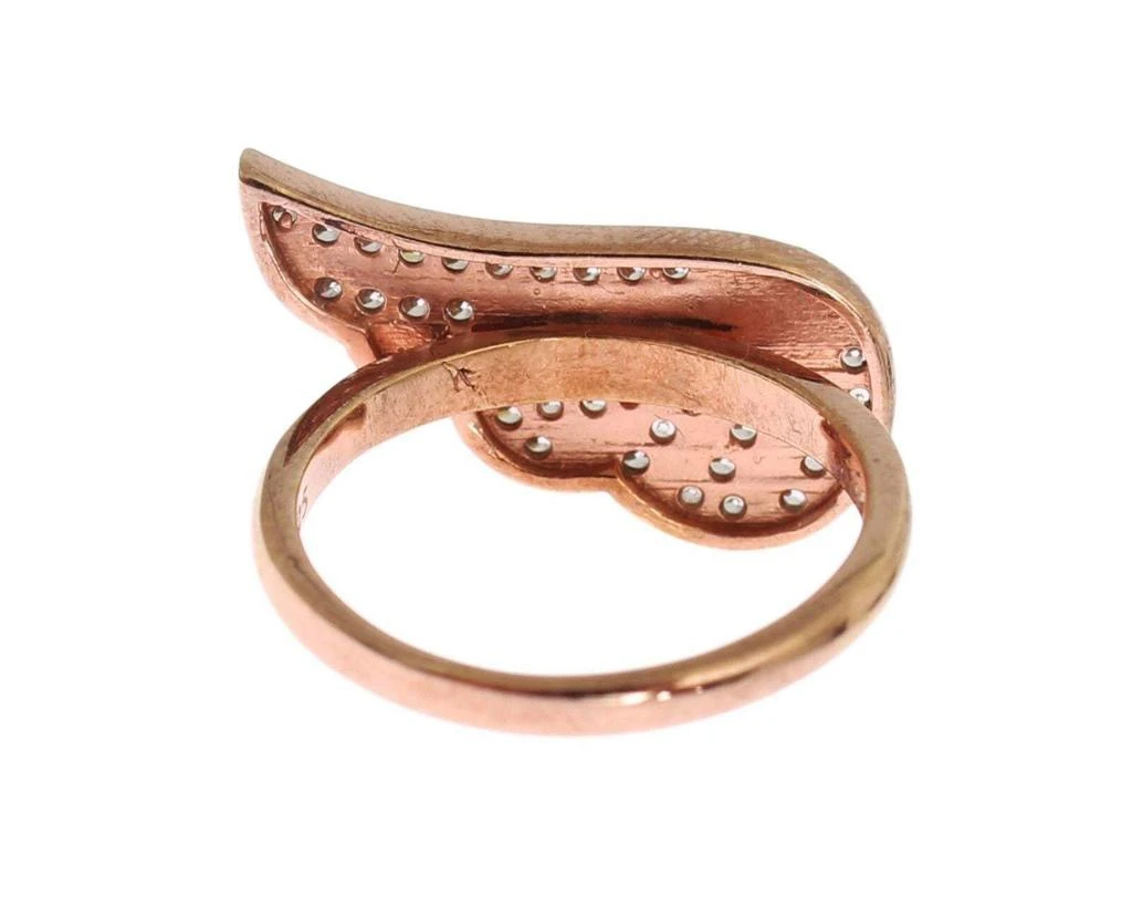 Nialaya Nialaya Pink Gold 925 Silver Womens Clear CZ Ring 5