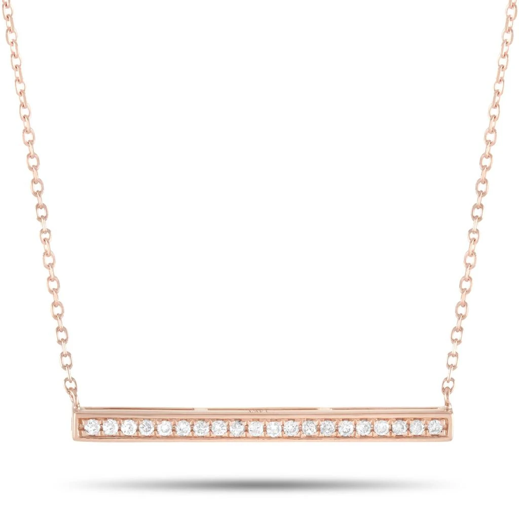 Non Branded 14K Rose Gold 0.10 ct Diamond Pendant Necklace 1