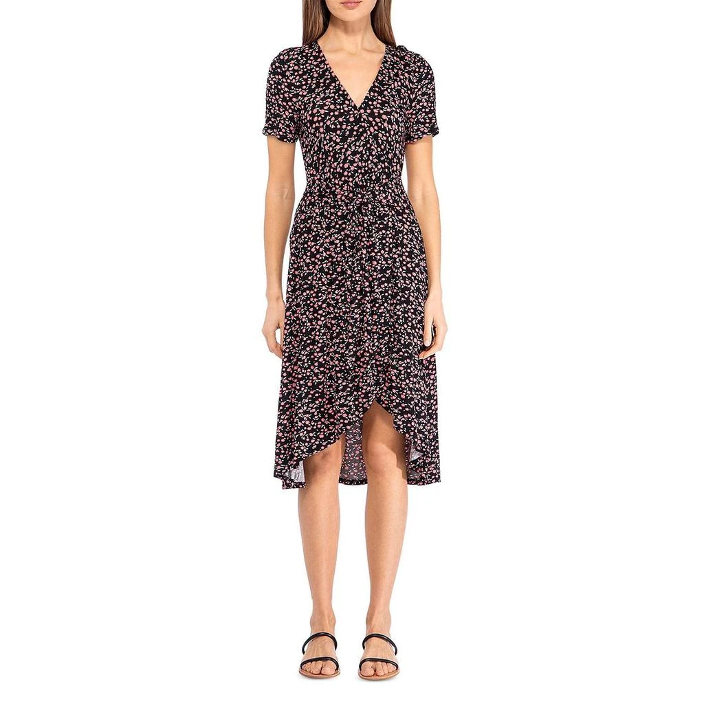 B Collection by Bobeau Rowan Womens Short Sleeve Floral Print Wrap Dress 4