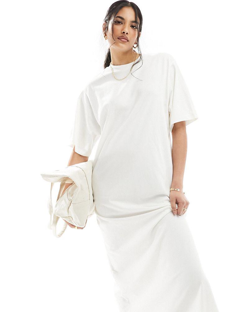 ASOS ASOS DESIGN oversized midaxi t-shirt dress in off white