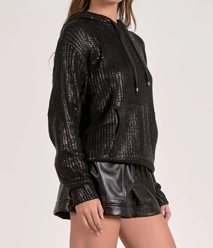 Elan Elan - Farrah Metallic Hoodie Sweater 3