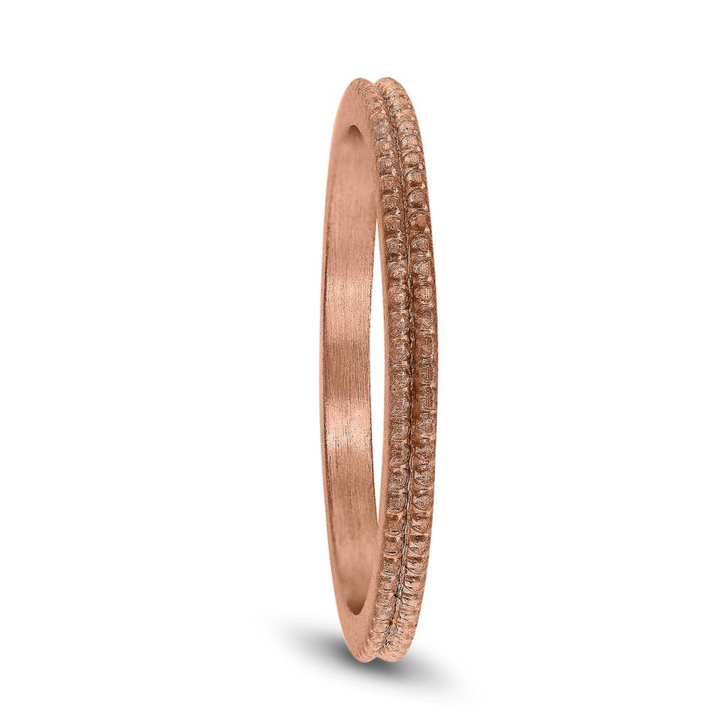 SSELECTS 1.5Mm Thin Beaded Wedding Band In 14K Rose Gold