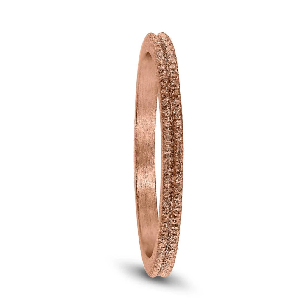 SSELECTS 1.5Mm Thin Beaded Wedding Band In 14K Rose Gold 2