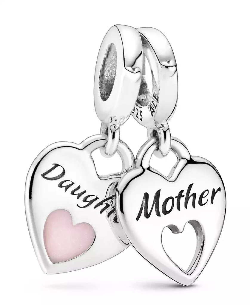 PANDORA Sterling Silver Double Heart Split Dangle Charm