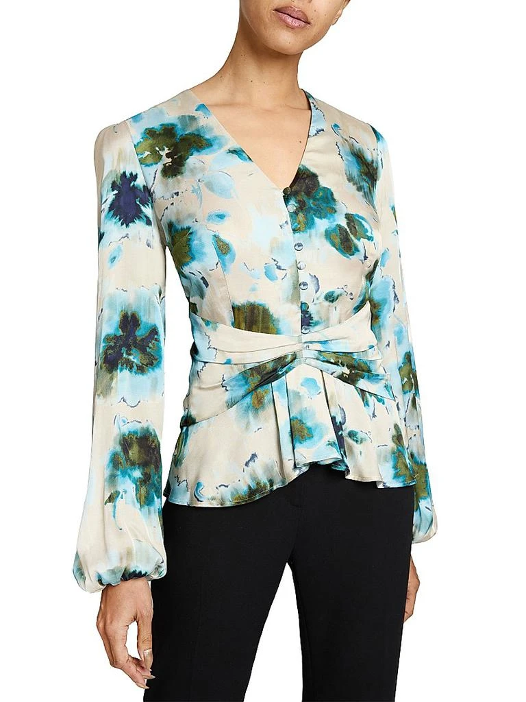 Santorelli Floral Long-Sleeve Blouse 4
