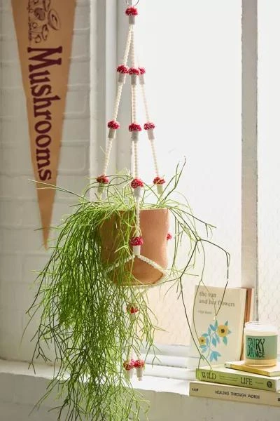 Urban Outfitters Rocio Beaded Mushroom Plant Hanger 1