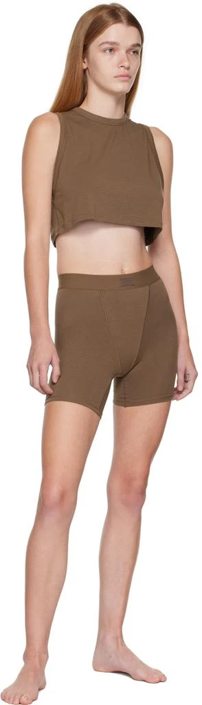 SKIMS Brown SKIMS Boyfriend Sleep Crop Tank Top 4