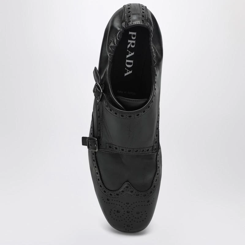 Prada Black leather double buckle shoes 3