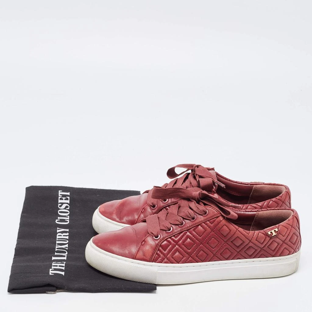 Tory Burch Tory Burch Red Quilted Leather Marion Lace Up Sneakers Size 38 9