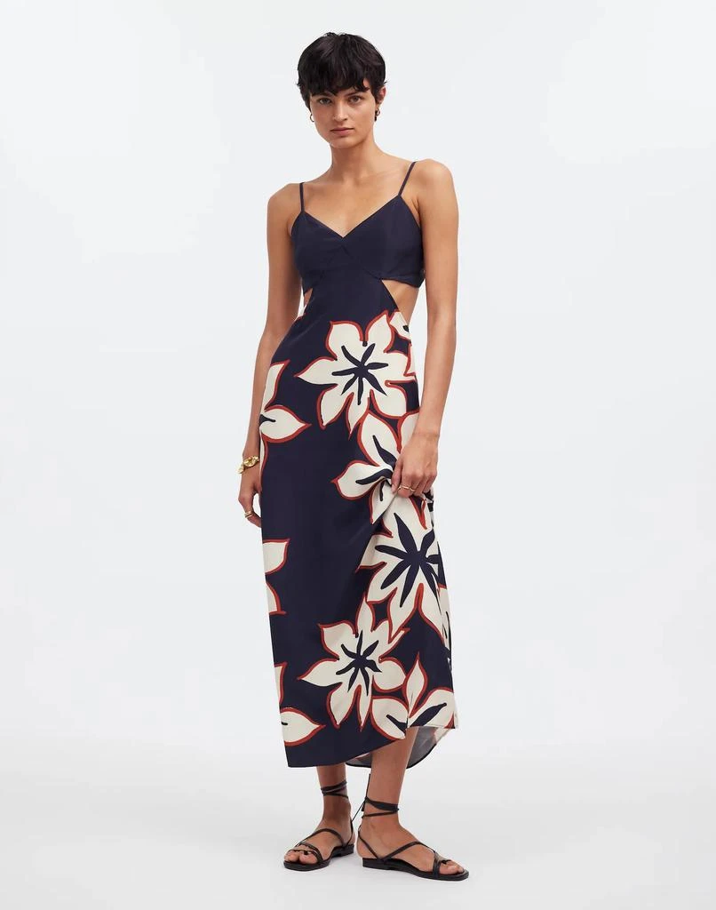 Madewell Open-Back Maxi Dress in Silk Floral 1