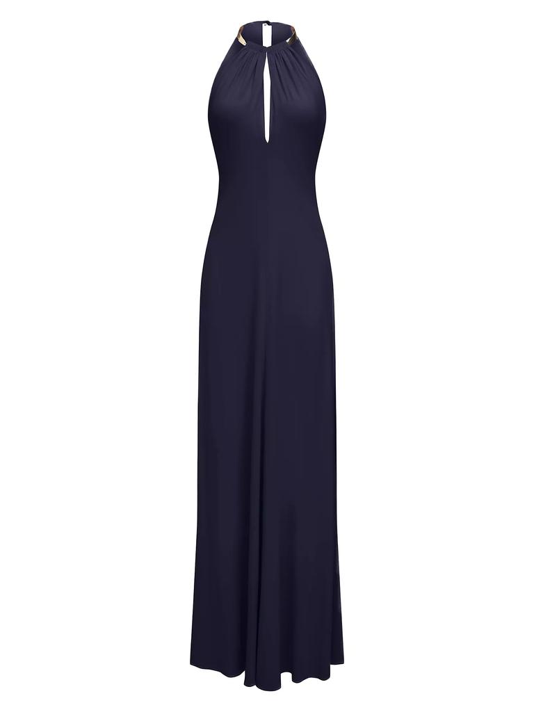 Halston Oriana Jersey Halterneck Gown