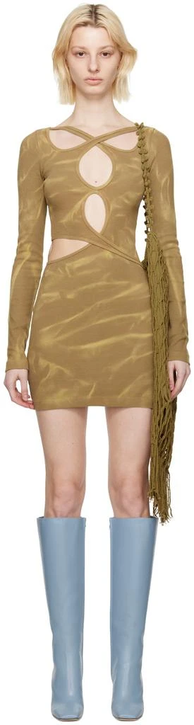dion lee leather dress Dion Lee Cutout leather-trimmed halterneck gown Dion Lee