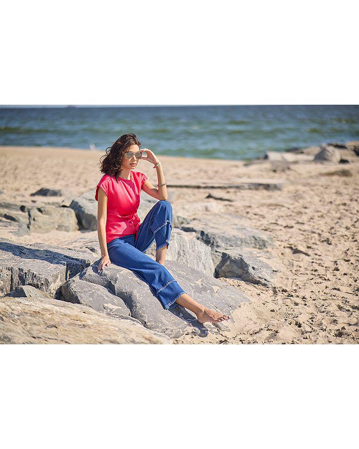 Lyssé High Rise Cropped Wide Leg Jeans in Mid Wash
