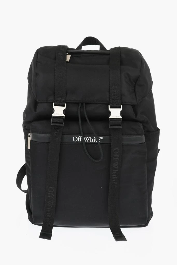 Off-White Solid Color Nylon Hiking Backpack 1